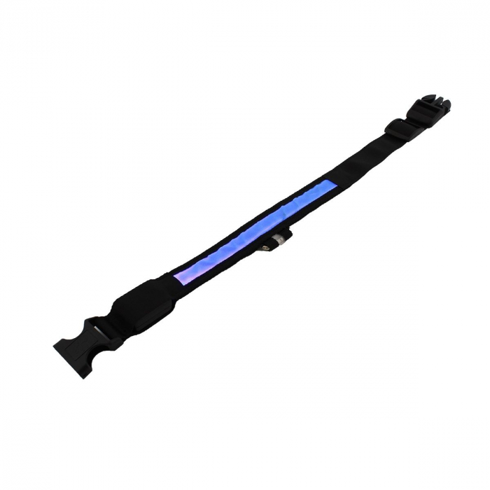 Zgarda iluminata cu LED pentru caine sau pisica, culoare Albastra, AVX-AG232A [2]