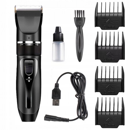 Aparat de tuns profesional pentru cani cu acumulator, lama titan + ceramica, incarcare USB, culoare Neagra, model AVX-WT-BLACK-T10 [2]