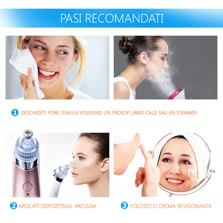 Aparat Vacuum Cleanser aspirator ingrijire ten, curatire cosuri, puncte negre, pori, acnee [2]