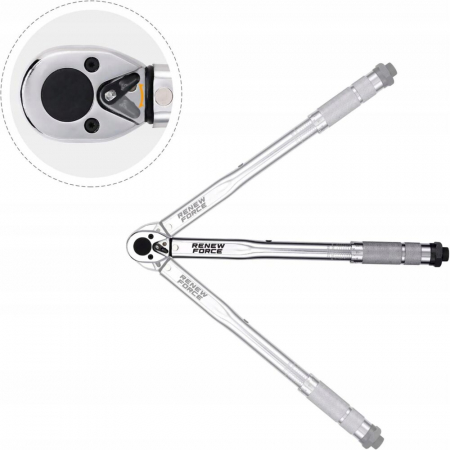 Cheie profesionala dinamometrica din otel/crom, 3/8″, cuplu reglabil 7-112 Nm, cu blocare [1]