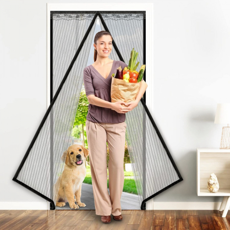 Casa si Gradina - Plasa de tantari magnetica pentru usa, dimensiune 85 x 210 cm