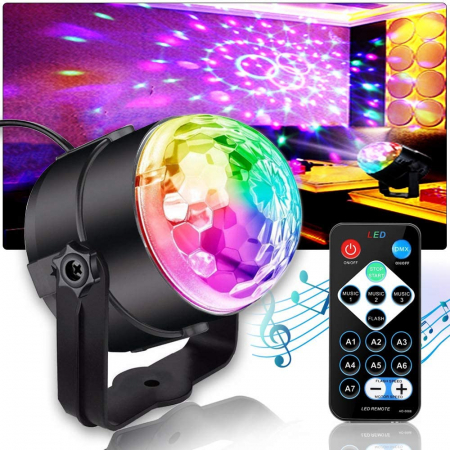 Proiector LED RGB cu telecomanda si senzor de sunet [1]