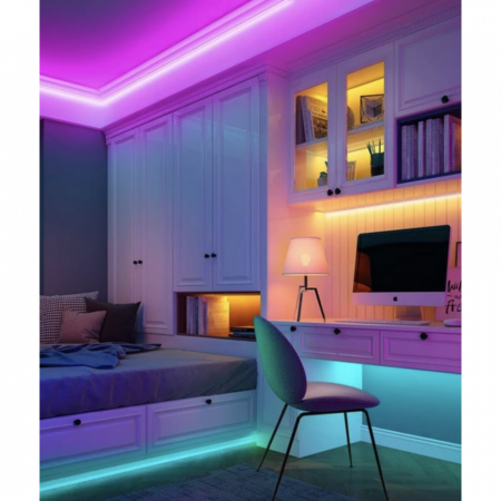Rola 5M Banda LED SMD 3528 Multicolora (RGB), impermeabila, cu telecomanda si adaptor alimentare [2]