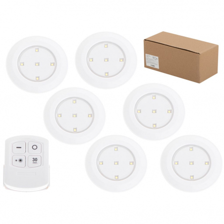 Set 6 Lampi LED Wireless autoadezive cu telecomanda [1]