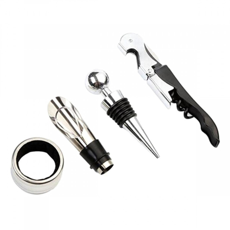 Set Cadou "Accesorii Vin, 4 piese" in cutie estetica, culoare Neagra [1]