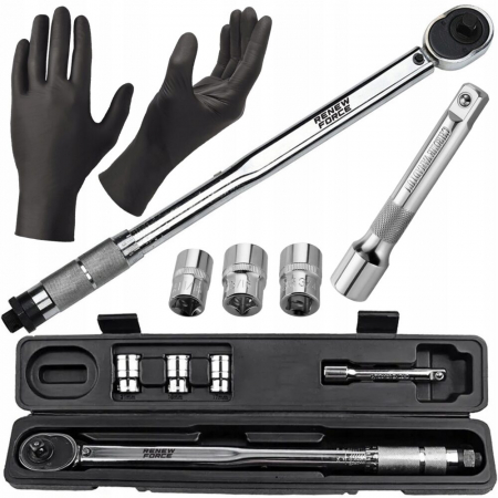 Scule & Unelte - Set cheie roti dinamometrica reglabila 28-210 Nm, cu 3 tubulare 17, 19, 21 mm