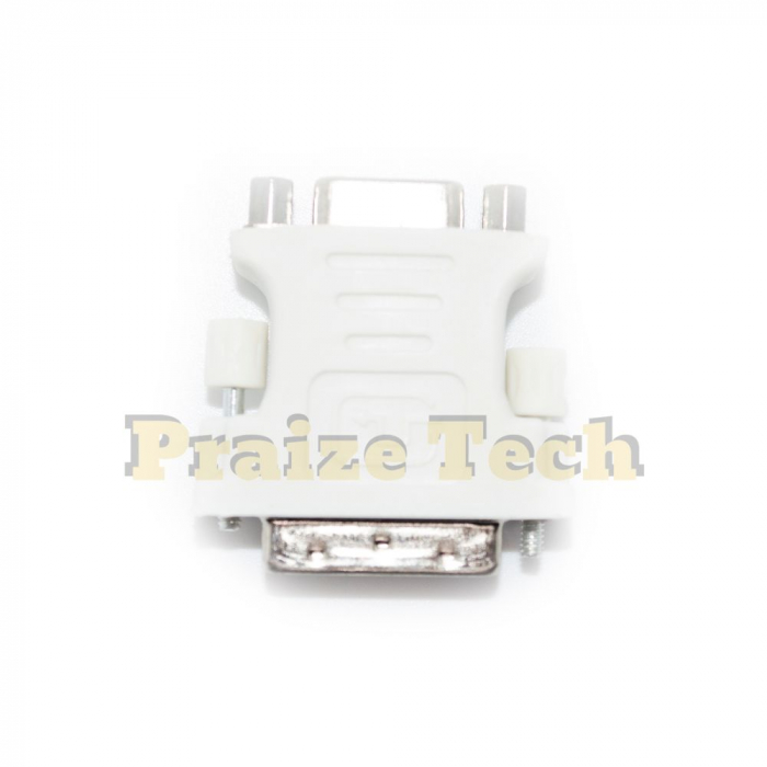 Adaptor DVI-I 24+5 PIN Tata - VGA HD15 Mama, Model Alb - pentru Monitor, Proiector, Sisteme Video DVI-I  [3]