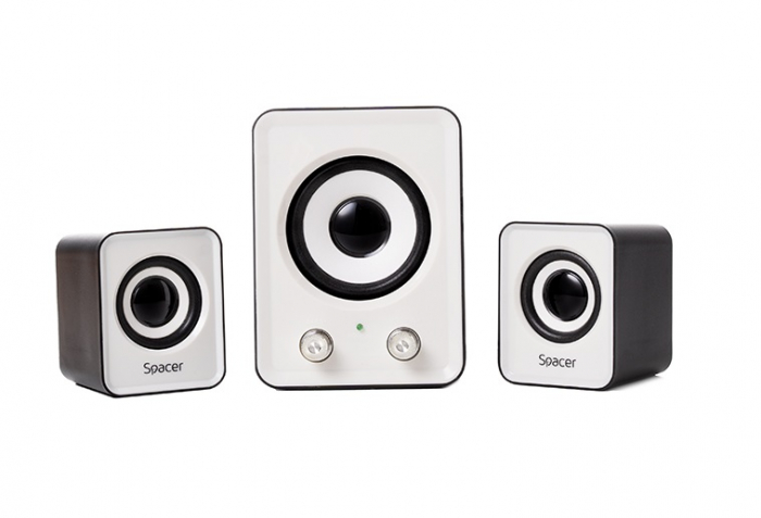 Boxe 2.1 Spacer, Alb, SPB-807, 11W(2X3W+5W), USB – Control Volum, Bass [4]