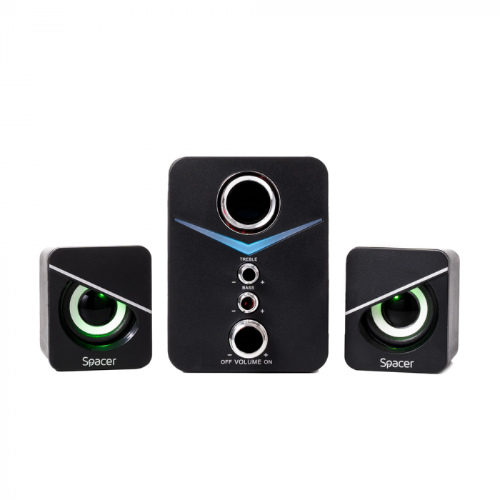 Boxe 2.1 Spacer, Negru, Tornado, 11W(2X3W+5W), USB – Control Volum, Bass [2]