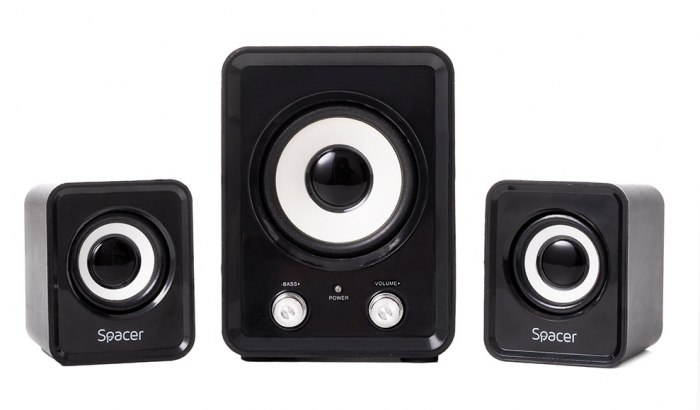Boxe 2.1 Spacer, Negru, SPB-807, 11W(2X3W+5W), USB – Control Volum, Bass [4]