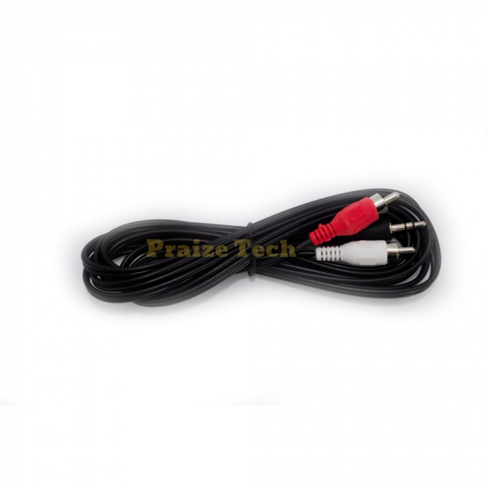 Cablu Audio 2x RCA – Jack 3.5 Stereo, 2.5 M Lungime - pentru Sistem HIFI, Semnal Audio HD [3]