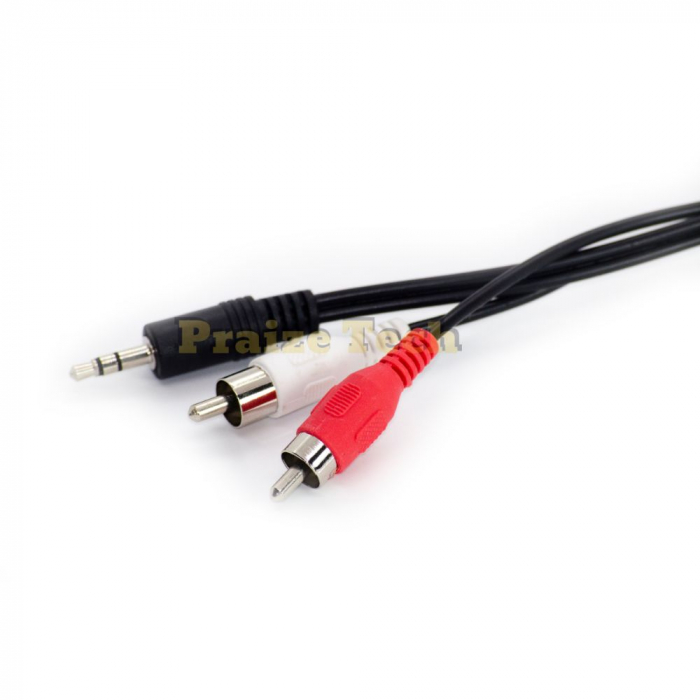 Cablu Audio 2xRCA - Jack 3.5 Stereo, 1.5m Lungime - Tip Male-Male pentru Sistem HIFI, Semnal Audio HD [3]