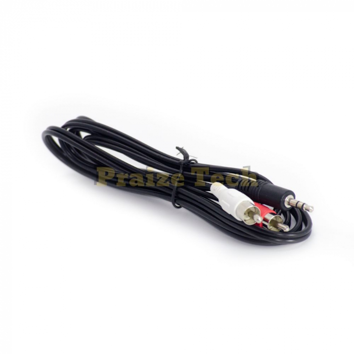 Cablu Audio 2xRCA - Jack 3.5 Stereo, 1.5m Lungime - Tip Male-Male pentru Sistem HIFI, Semnal Audio HD [2]
