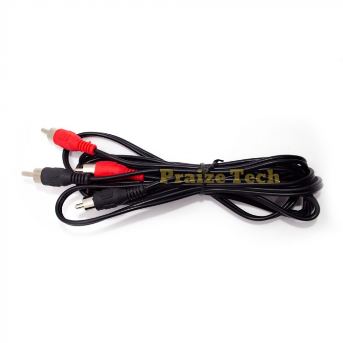 Cablu Audio 2xRCA Tata-Tata, 2.5m Lungime - Tip Male-Male pentru Sistem HIFI, Amplificatoare, Semnal Audio HD [2]