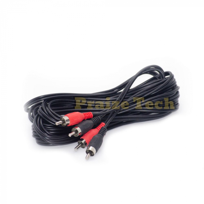 Cablu Audio 2xRCA Tata-Tata, 5m Lungime - Tip Male-Male pentru Sistem HIFI, Amplificatoare, Semnal Audio HD [4]