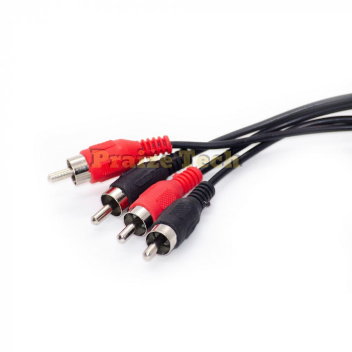 Cablu Audio 2xRCA Tata-Tata, 5m Lungime - Tip Male-Male pentru Sistem HIFI, Amplificatoare, Semnal Audio HD [3]
