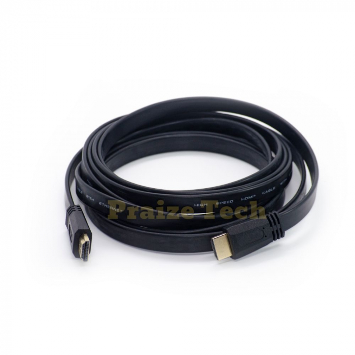 Cablu HDMI 1.4 Plat, 19 Pini cu Ethernet, Lungime 5m - Cablu Video pentru TV HD, Monitoare sau Console [2]