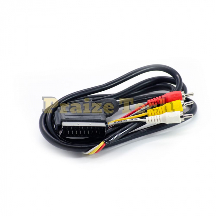 Cablu SCART 3xRCA Comutator IN-OUT, Model Negru, 1.5m Lungime - Cablu Scart Bidirectional pentru TV [2]