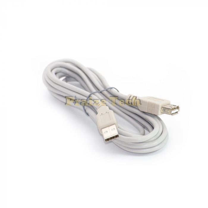 Cablu USB A Tata-Mama Gri, Versiune 2.0, 3 M Lungime - Prelungitor Extensie USB Tip Mama Tata [5]