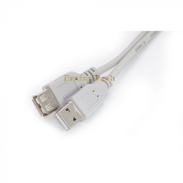 Cablu USB A Tata-Mama Gri, Versiune 2.0, 3 M Lungime - Prelungitor Extensie USB Tip Mama Tata [3]