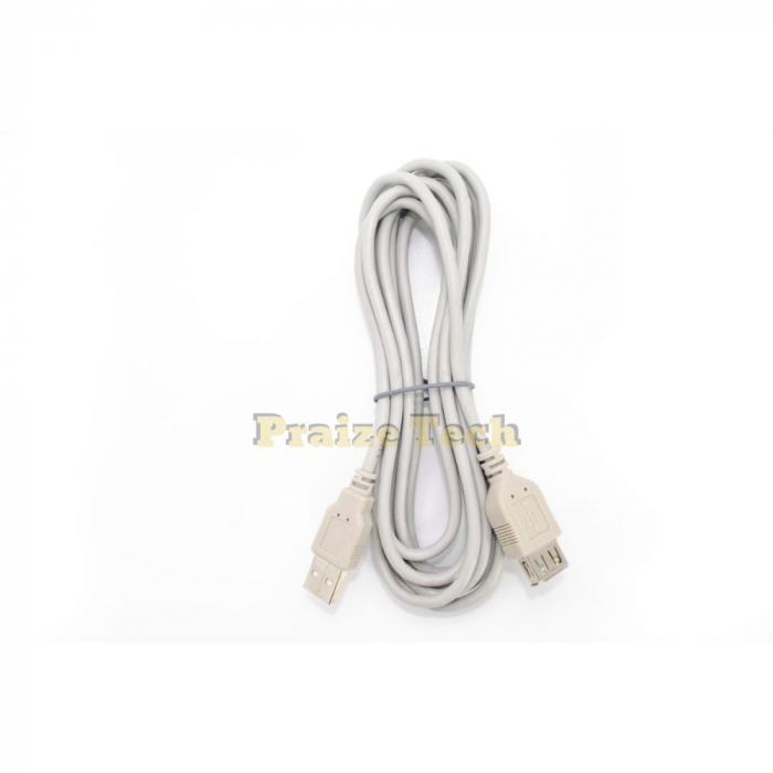 Cablu USB A Tata-Mama Gri, Versiune 2.0, 3 M Lungime - Prelungitor Extensie USB Tip Mama Tata [2]