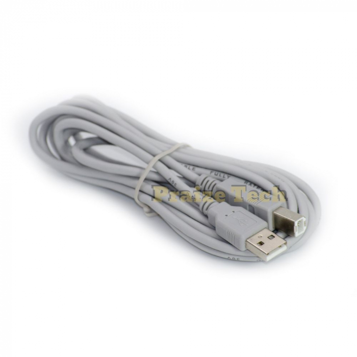Cablu USB A Tata - USB B Tata, Gri, Cablu Imprimanta, 2.5 M Lungime - Ideal pentru Scanner, HDD extern, Hub USB [2]