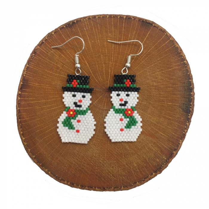 Cercei Handmade, Model Om de Zapada - Accesoriu de Craciun Confectionat de Mana [1]