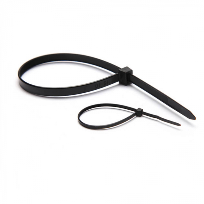 Coliere Plastic (Soricei) 4.8x400mm, Model Negru, 50 Buc – Fasete Prindere si Strangere [2]