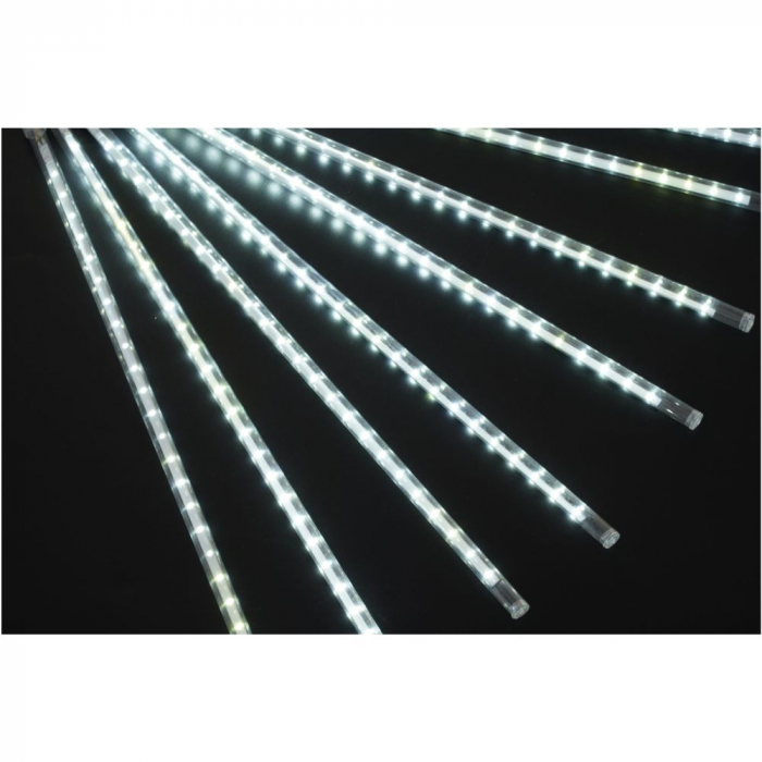 Instalatie Craciun Tip Ploaie, 10 Tuburi, 240 LED Alb-Rece, Lungime 3mx30cm - Decoratiune pentru Sarbatori de Iarna [3]