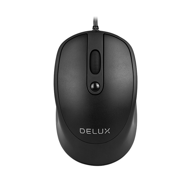 Mouse Delux, Negru, 3200 DPI, M366BU - Ideal pentru Birou sau Acasa [1]