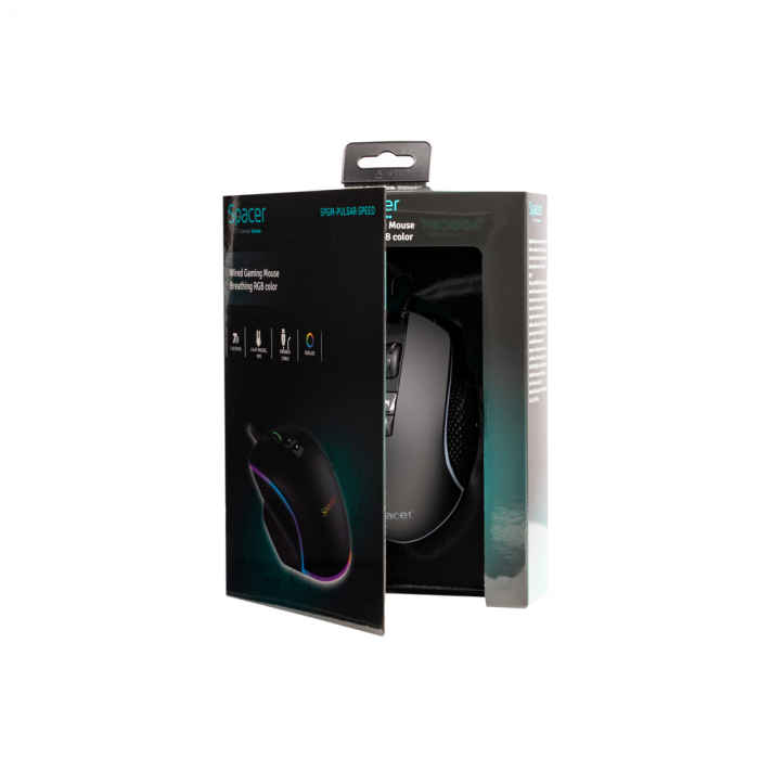 Mouse Gaming Spacer, RGB, 8000 DPI, SPGM Pulsar Speed - LED RGB, 6 Moduri [5]