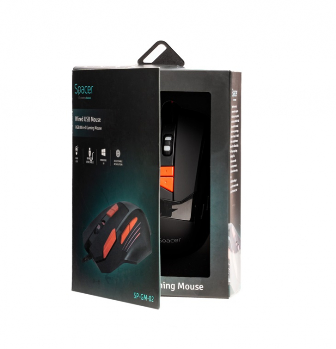 Mouse Gaming Spacer, RGB, 2400 DPI, SP GM-02 [5]