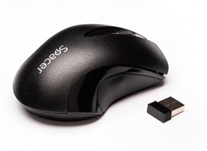 Mouse Wireless Spacer, Negru, 1000 DPI, SPMO-W12 - Ideal pentru Birou sau Acasa [2]