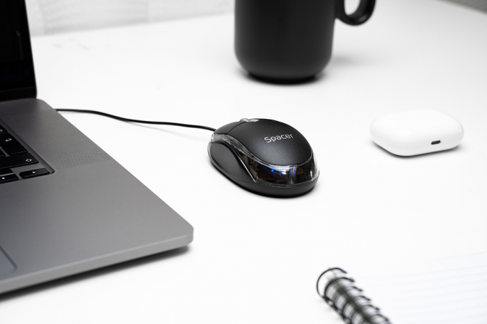 Mouse Spacer, Negru, 800 DPI, SPMO-080 - Ideal pentru Birou sau Acasa [7]