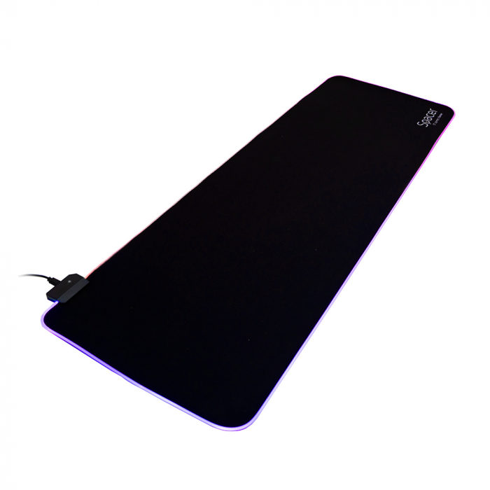 Mousepad Spacer Gaming, RGB-B, 900x300mm, Cauciuc si Textil – Iluminare RGB [2]