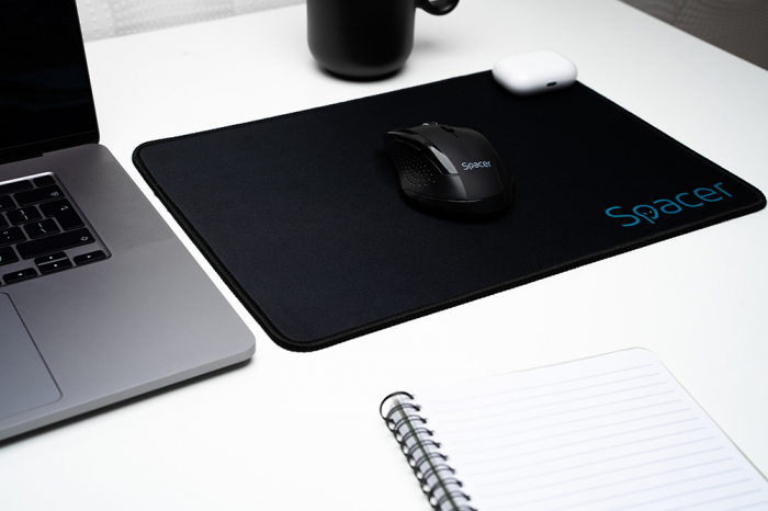 Mousepad Spacer Gaming, Negru, 350x250mm, Cauciuc si Textil [4]