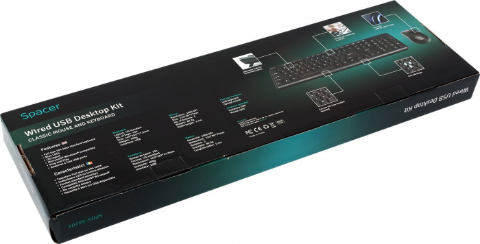 KIT Tastatura si Mouse USB Spacer, Negru, SPDS-S6201 - Ideal pentru Birou sau Acasa [7]