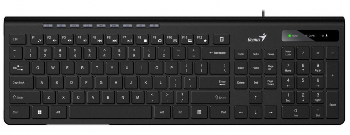 Tastatura USB Genius, Negru, 104 Taste, 230II - Ideal pentru Birou sau Acasa [1]