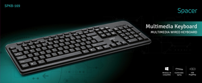 Tastatura USB Spacer, Negru, 104+11 Taste, SPKB-169 - Ideal pentru Birou sau Acasa [6]