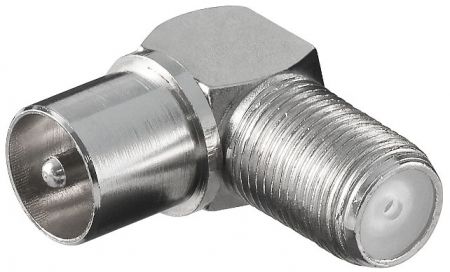 Adaptoare - Adaptor Coax Mama - F Tata Cotit 90 Grade
