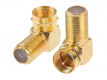 Adaptoare - Adaptor Coax Mama-Tata 90 Grade Gold