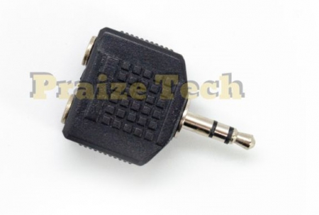 Adaptor Jack-2x Jack 3.5mm, Model Negru, Splitter pentru Sisteme Audio [1]