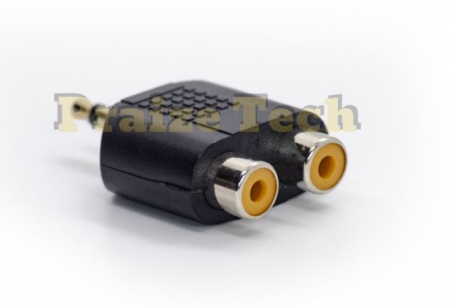 Adaptor Jack 3.5mm - 2xRCA, Model Negru, pentru Sisteme Audio sau PC [2]