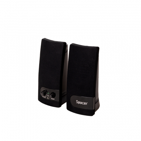 Boxe - Boxe 2.0 Spacer, Negru, SPB-216, 6W(2X3W), USB - Mufa Casti