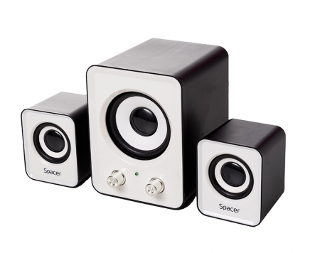 Boxe - Boxe 2.1 Spacer, Alb, SPB-807, 11W(2X3W+5W), USB – Control Volum, Bass