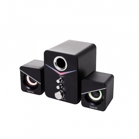 Boxe - Boxe 2.1 Spacer, Negru, Tornado, 11W(2X3W+5W), USB – Control Volum, Bass