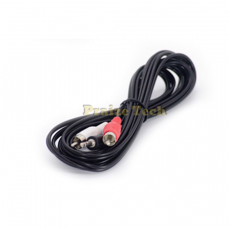 Conectica - Cablu Audio 2x RCA – Jack 3.5 Stereo, 2.5 M Lungime - pentru Sistem HIFI, Semnal Audio HD