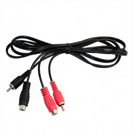 Cabluri 2xRCA - Cablu Audio 2xRCA Tata-Mama, 1.5m Lungime - Tip Male-Female pentru Sistem HIFI, Amplificatoare, Semnal Audio HD