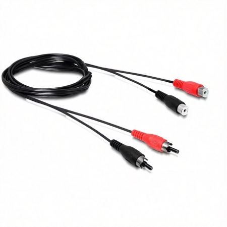 Cablu Audio 2xRCA Tata-Mama, 1.5m Lungime - Tip Male-Female pentru Sistem HIFI, Amplificatoare, Semnal Audio HD [1]