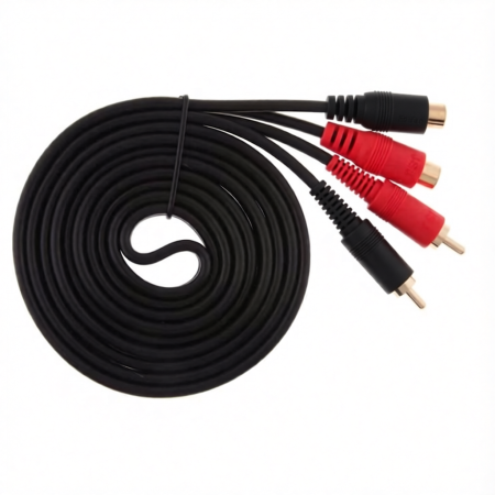Cablu Audio 2xRCA Tata-Mama, 10m Lungime - Tip Male-Female pentru Sistem HIFI, Amplificatoare, Semnal Audio HD